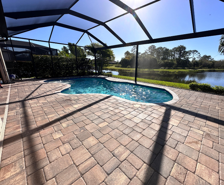 Pool Deck cleaning Before